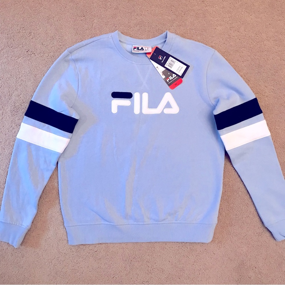 Fila Light Blue Sweatshirt with Navy and White Accents